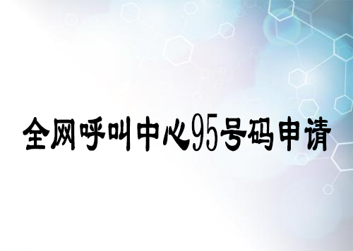 申请95号码的资质，具体流程